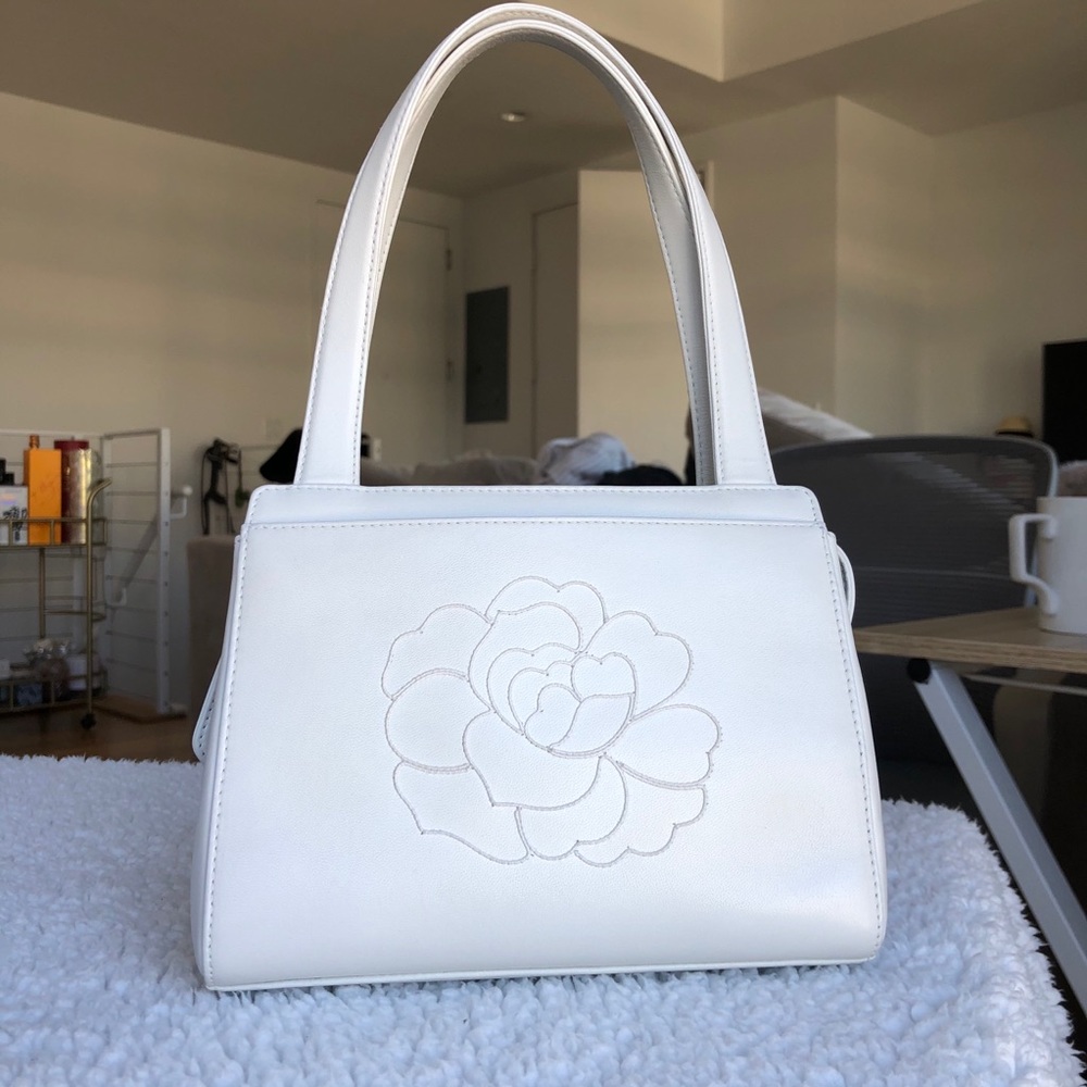 SOLD Vintage Chanel Mini Kelly Tote Bag White Gold